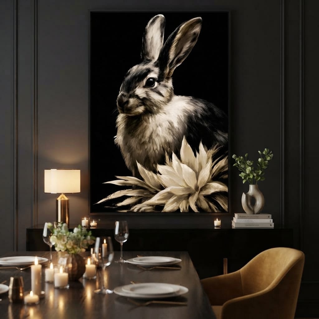 Quiet Contemplation Of The Wild Hare Canvas Wall Art