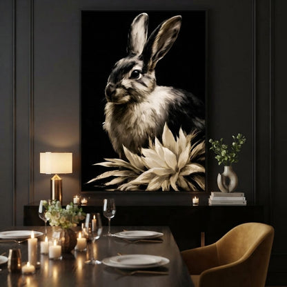 Quiet Contemplation Of The Wild Hare Canvas Wall Art