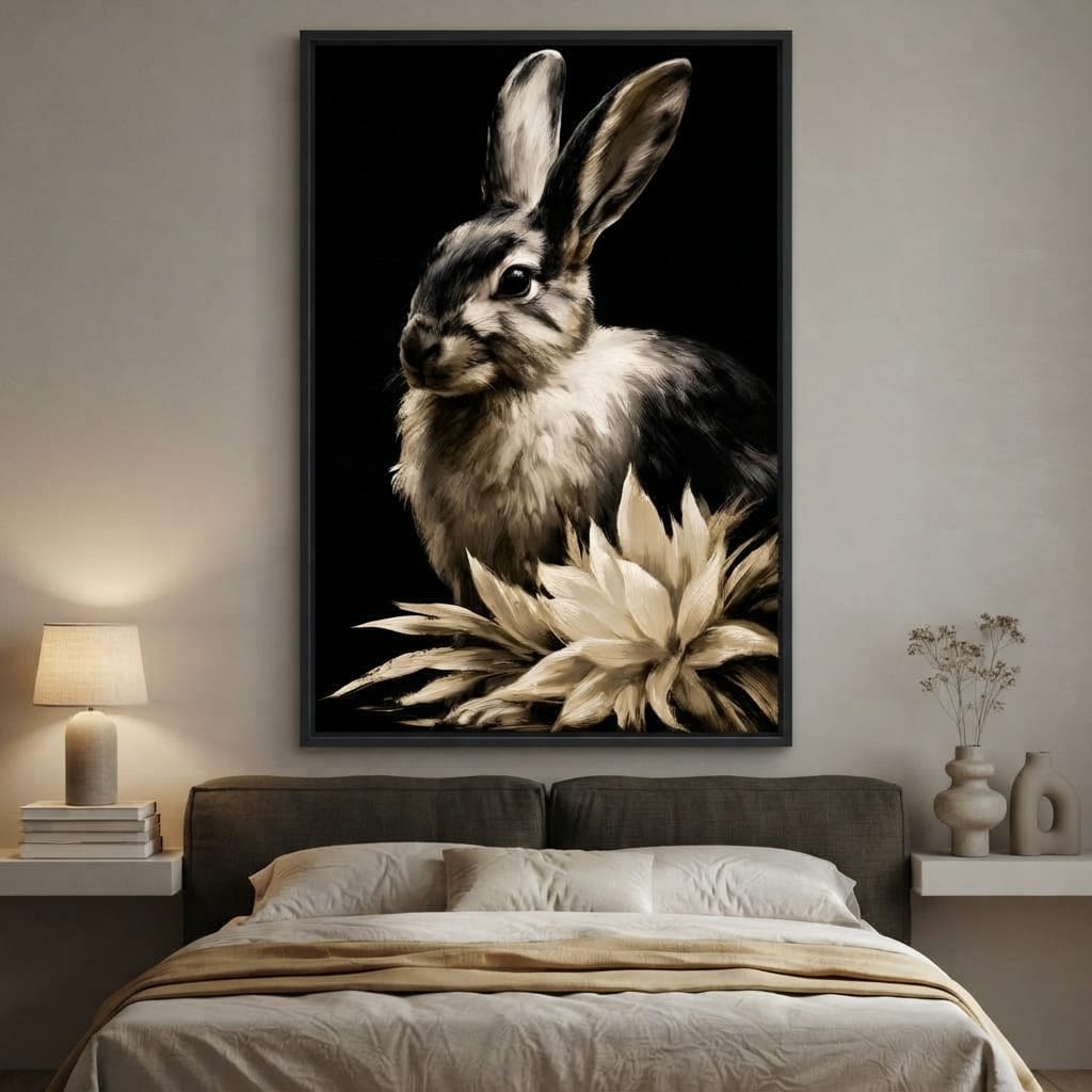 Quiet Contemplation Of The Wild Hare Canvas Wall Art