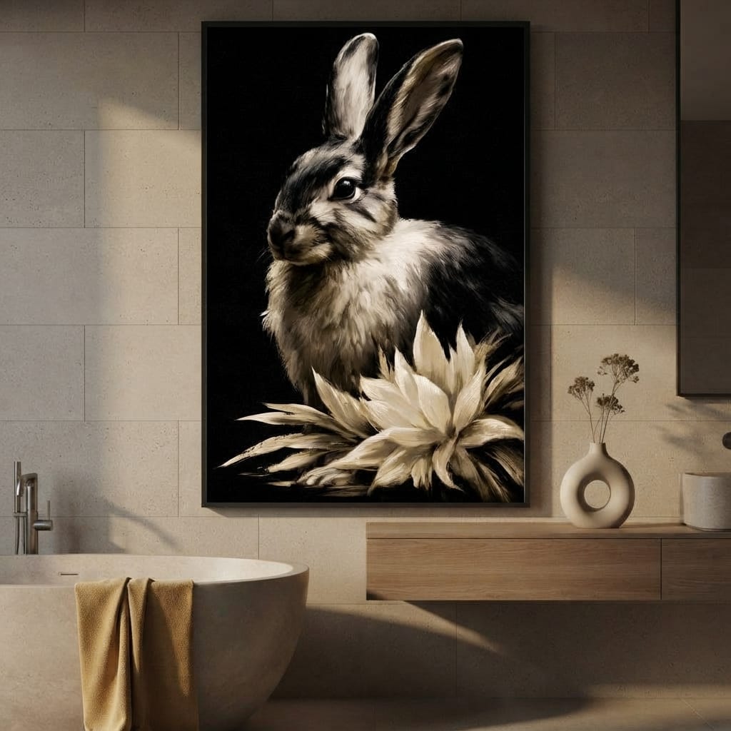 Quiet Contemplation Of The Wild Hare Canvas Wall Art
