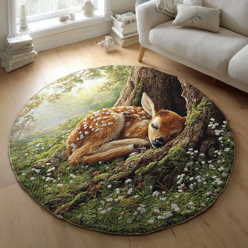 Quiet Fawn Quilted Round Mat
