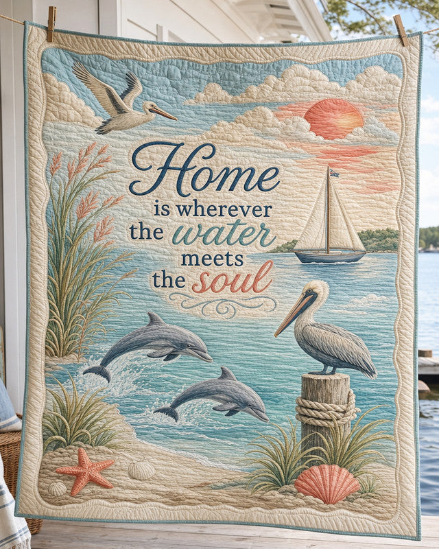 Quiet Harbor Quilt Blanket - Quilted Blanket by Wild and Way