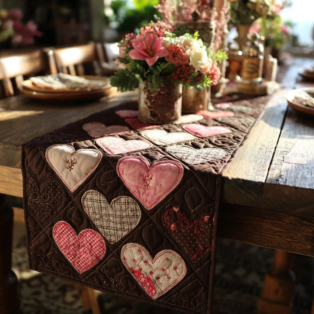 Quiet Moments of Love Quilted Table Runner