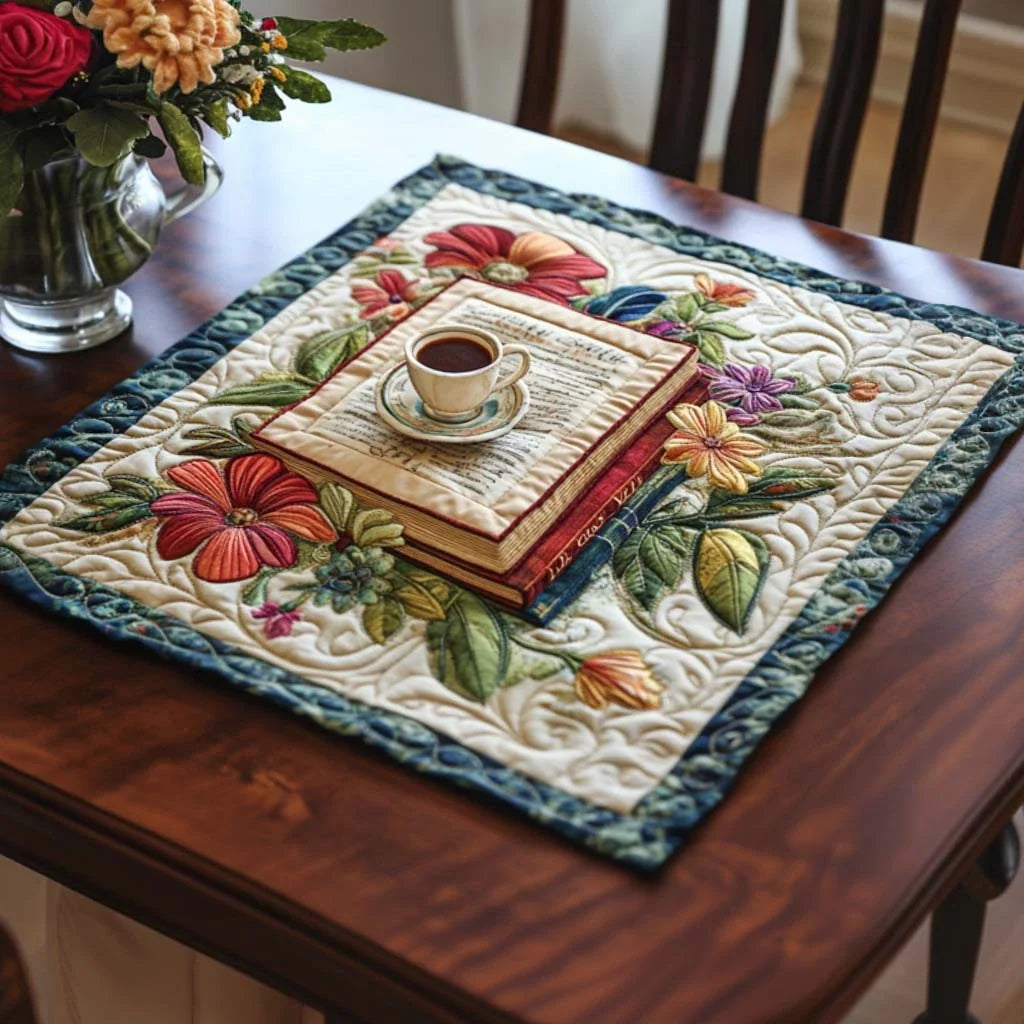 Quiet Reading Moments Quilted Table Topper