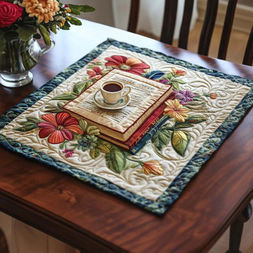 Quiet Reading Moments Quilted Table Topper