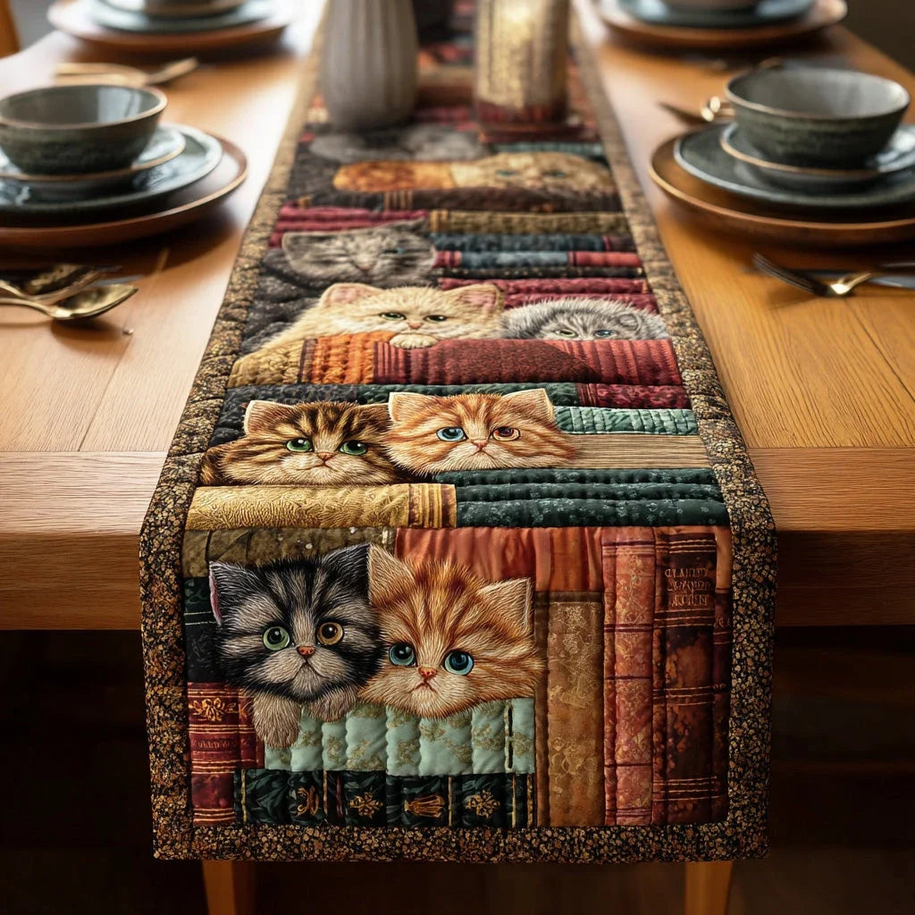 Quiet Whiskers Quilted Table Runner