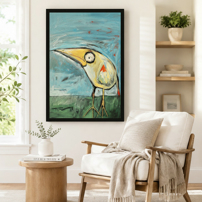 Abstract Heron Expressionist Canvas Wall Art