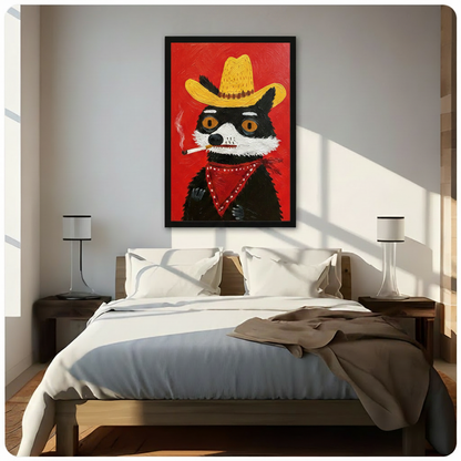 Cowboy Raccoon Pop Art Canvas Art Wall Art