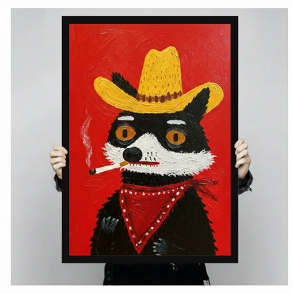Cowboy Raccoon Pop Art Canvas Art Wall Art