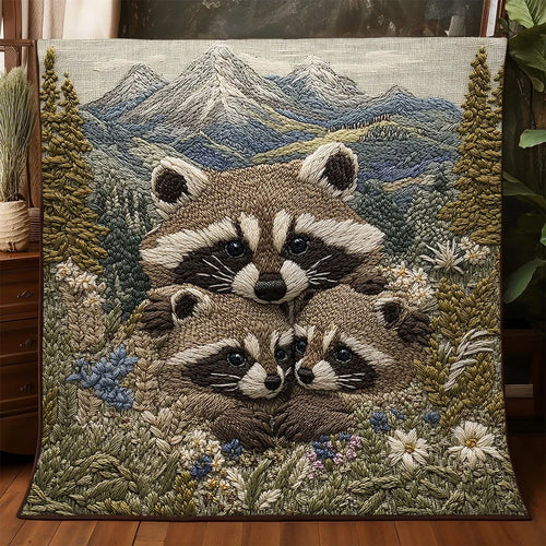 Raccoon Family Quilt.jpg Quilt Blanket