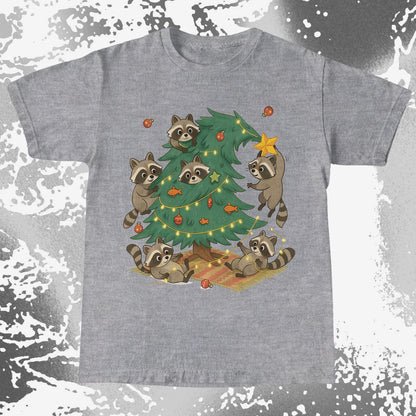 Raccoon Christmas Tree Chaos Holiday, funny meme tee gift (view 3)