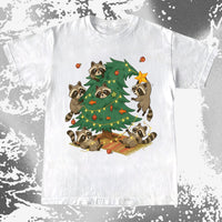 Raccoon Christmas Tree Chaos Holiday, funny meme tee gift