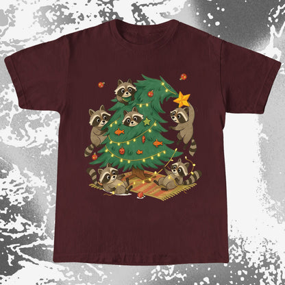 Raccoon Christmas Tree Chaos Holiday, funny meme tee gift (view 6)