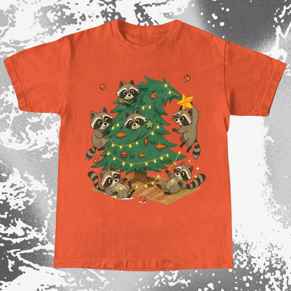 Raccoon Christmas Tree Chaos Holiday, funny meme tee gift (view 7)