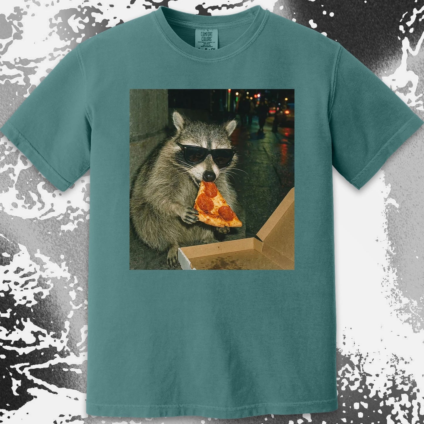 Cool Raccoon Eating Pizza, funny meme tee gift (view 13)