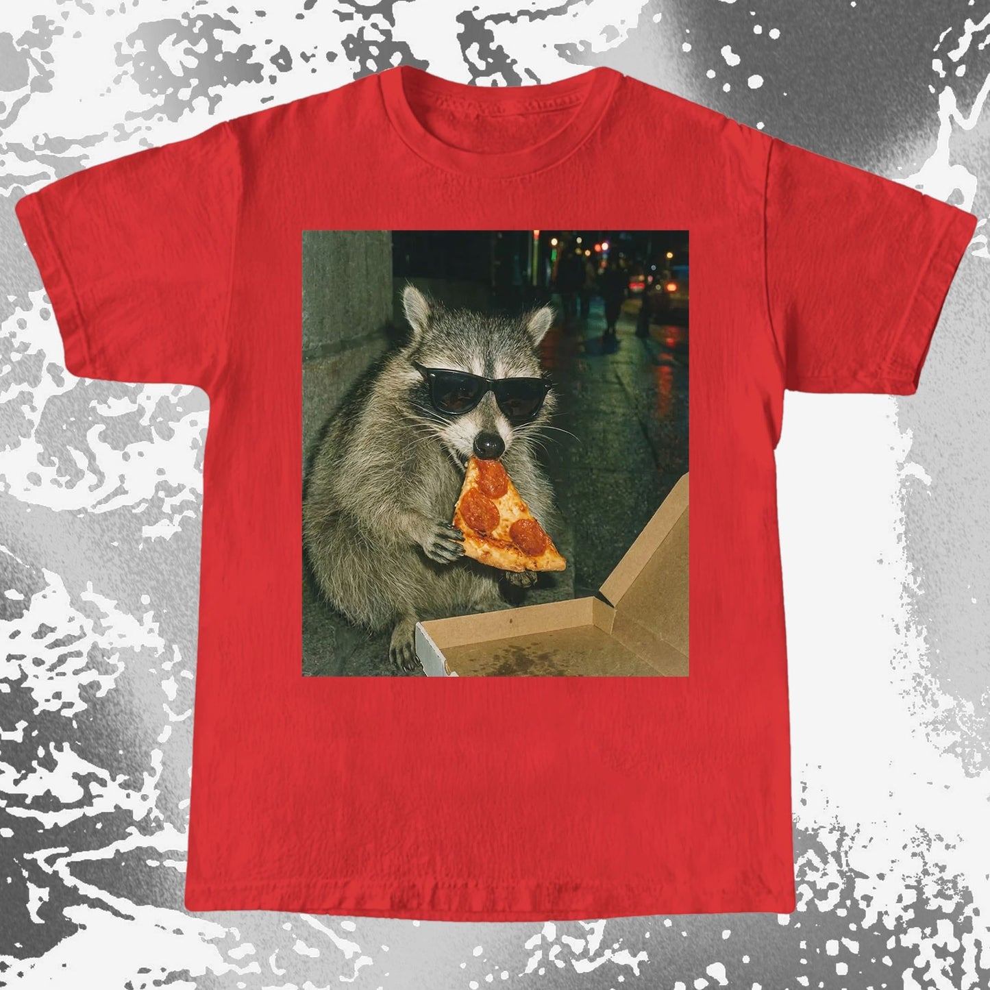 Cool Raccoon Eating Pizza, funny meme tee gift (view 10)