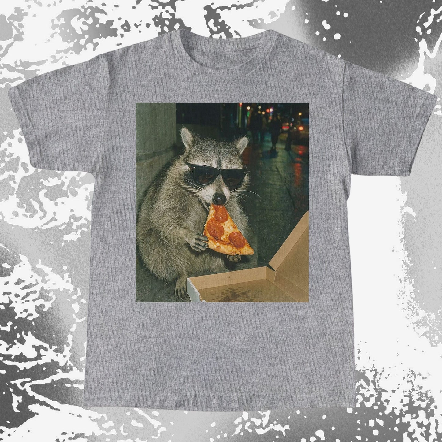 Cool Raccoon Eating Pizza, funny meme tee gift (view 6)