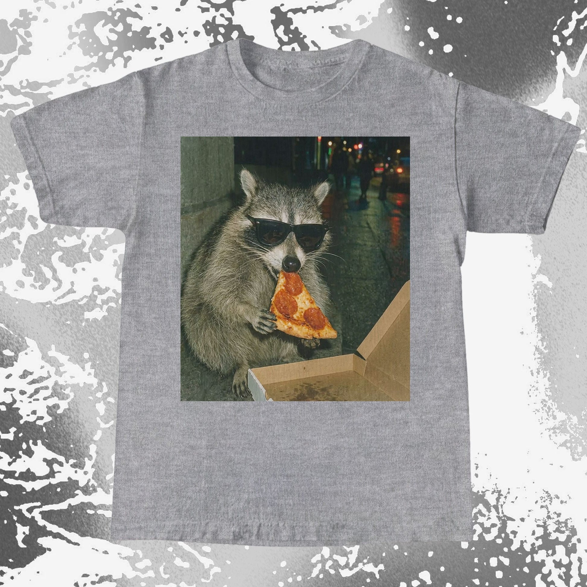 Cool Raccoon Eating Pizza, funny meme tee gift (view 6)