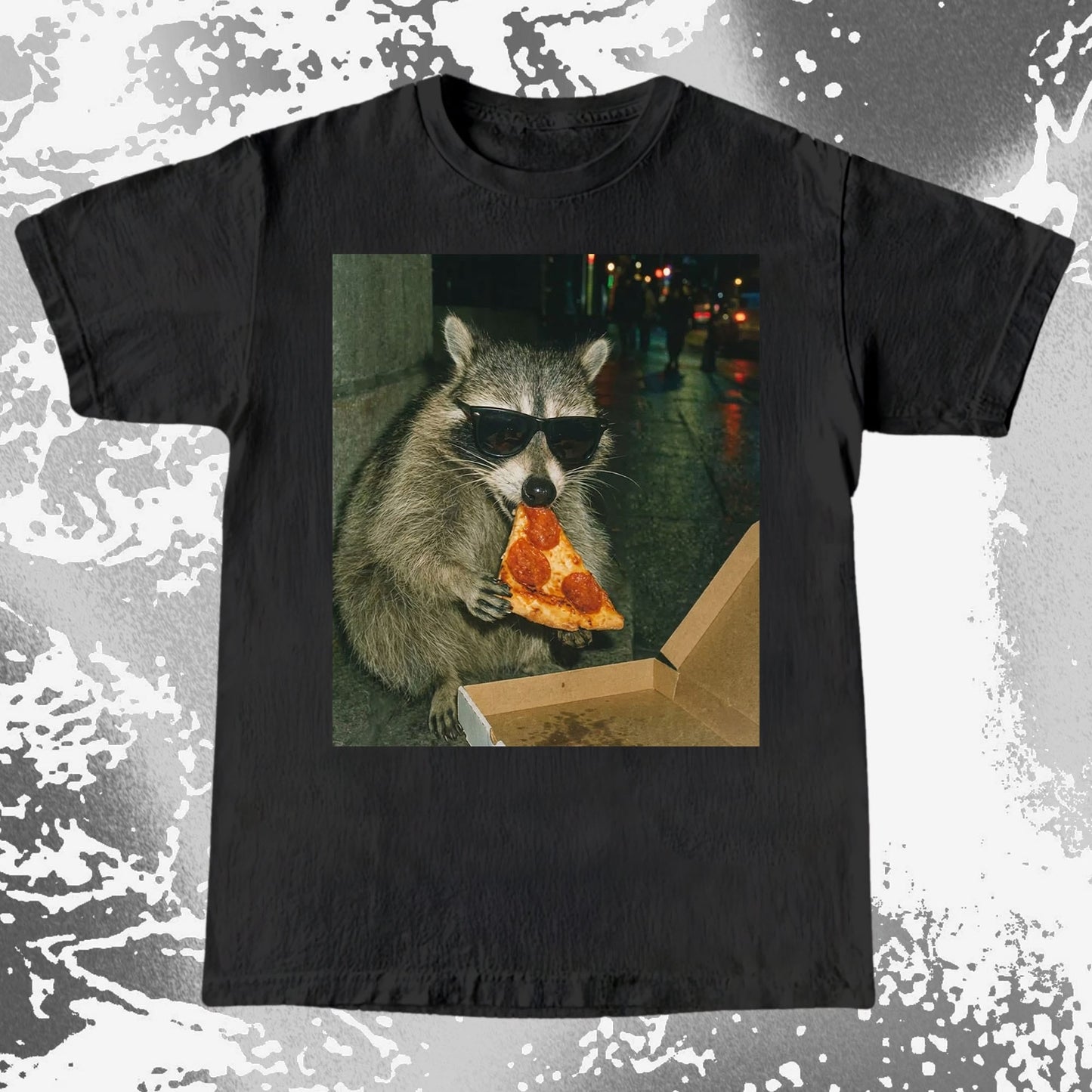 Cool Raccoon Eating Pizza, funny meme tee gift (view 5)