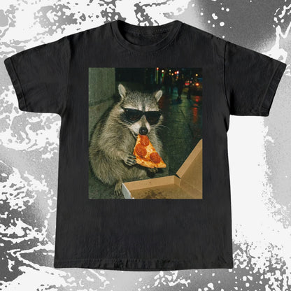 Cool Raccoon Eating Pizza, funny meme tee gift (view 5)