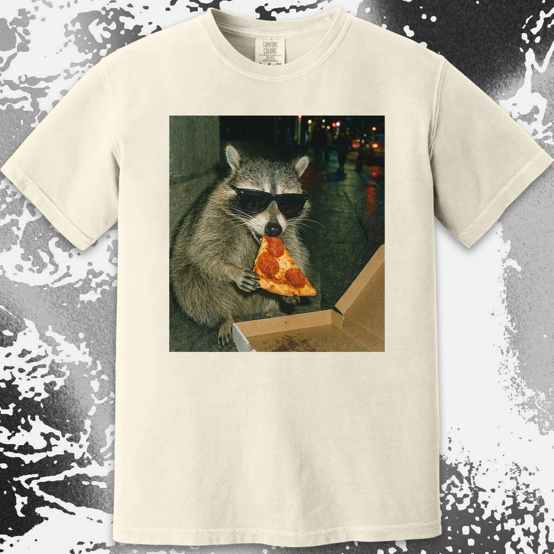 Cool Raccoon Eating Pizza, funny meme tee gift (view 14)