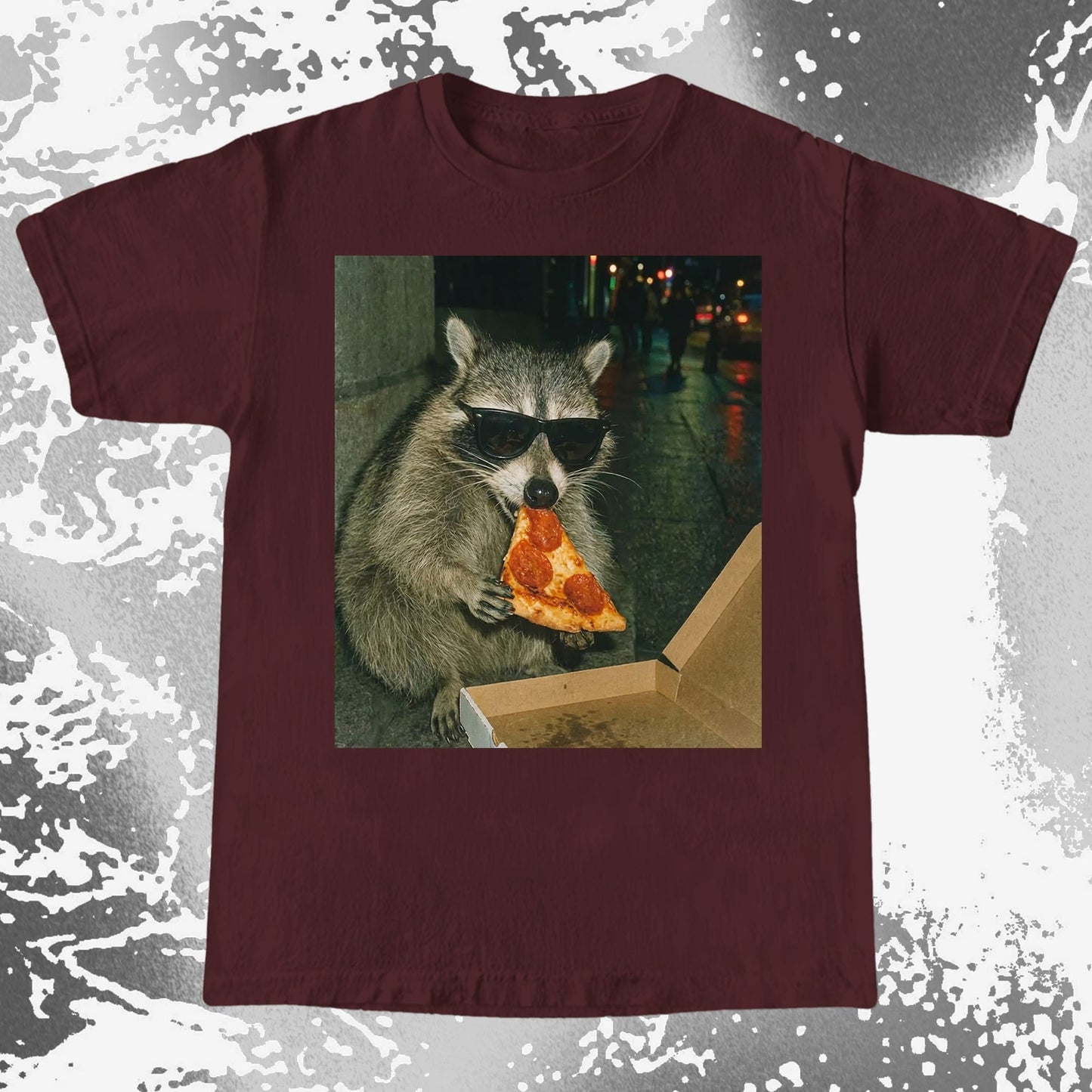 Cool Raccoon Eating Pizza, funny meme tee gift (view 8)