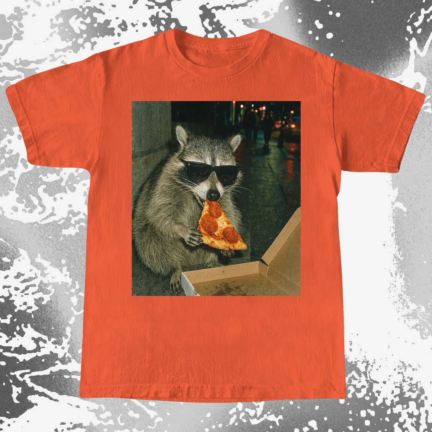 Cool Raccoon Eating Pizza, funny meme tee gift (view 9)