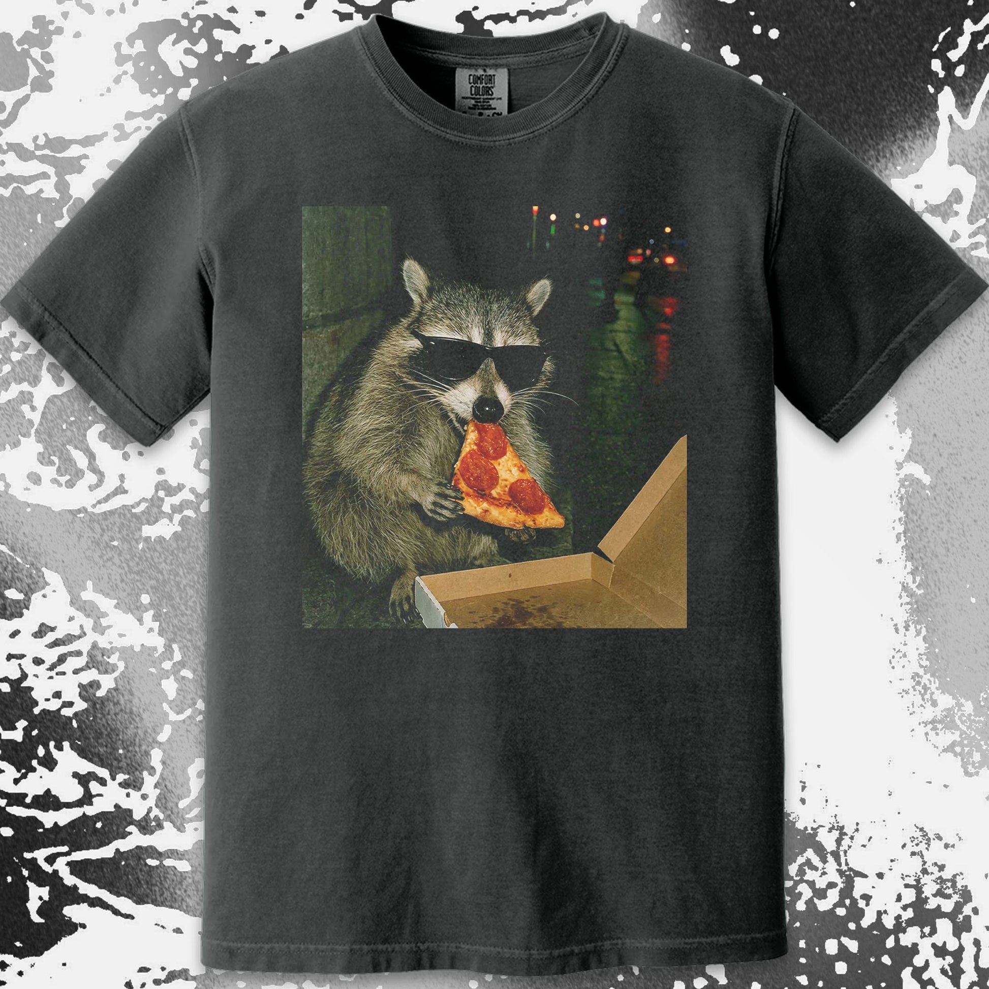 Cool Raccoon Eating Pizza, funny meme tee gift (view 16)