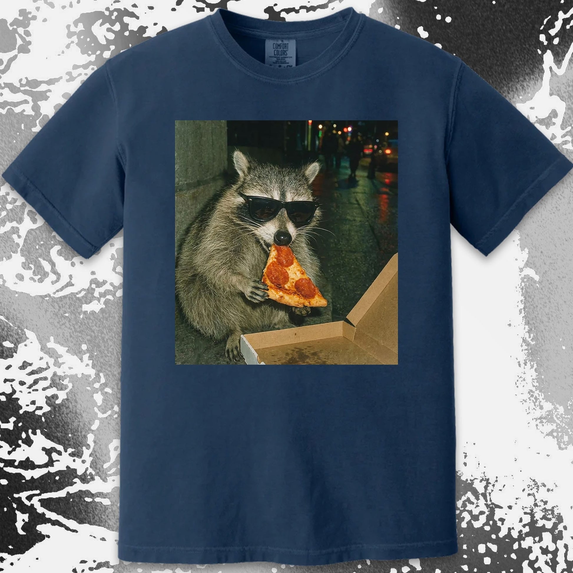 Cool Raccoon Eating Pizza, funny meme tee gift (view 17)