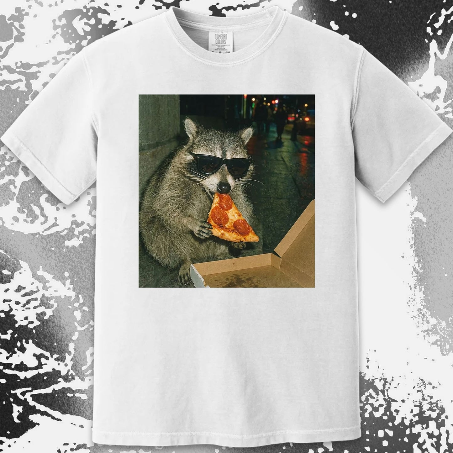 Cool Raccoon Eating Pizza, funny meme tee gift (view 18)