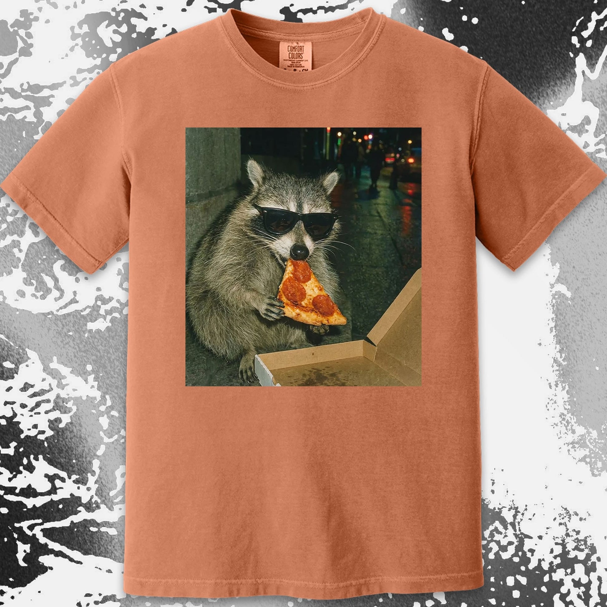 Cool Raccoon Eating Pizza, funny meme tee gift (view 11)