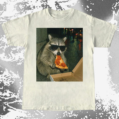 Cool Raccoon Eating Pizza, funny meme tee gift (view 4)