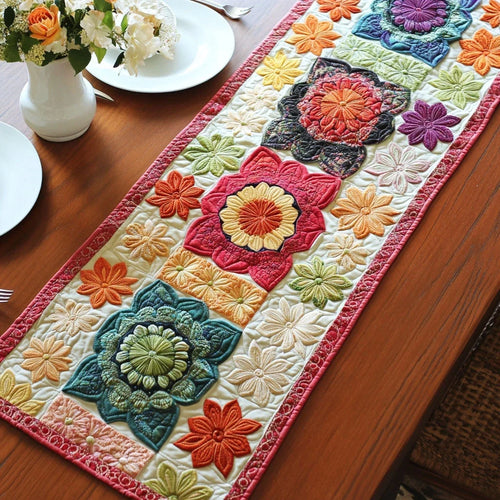 Radiance Spiral Quilted Table Runner