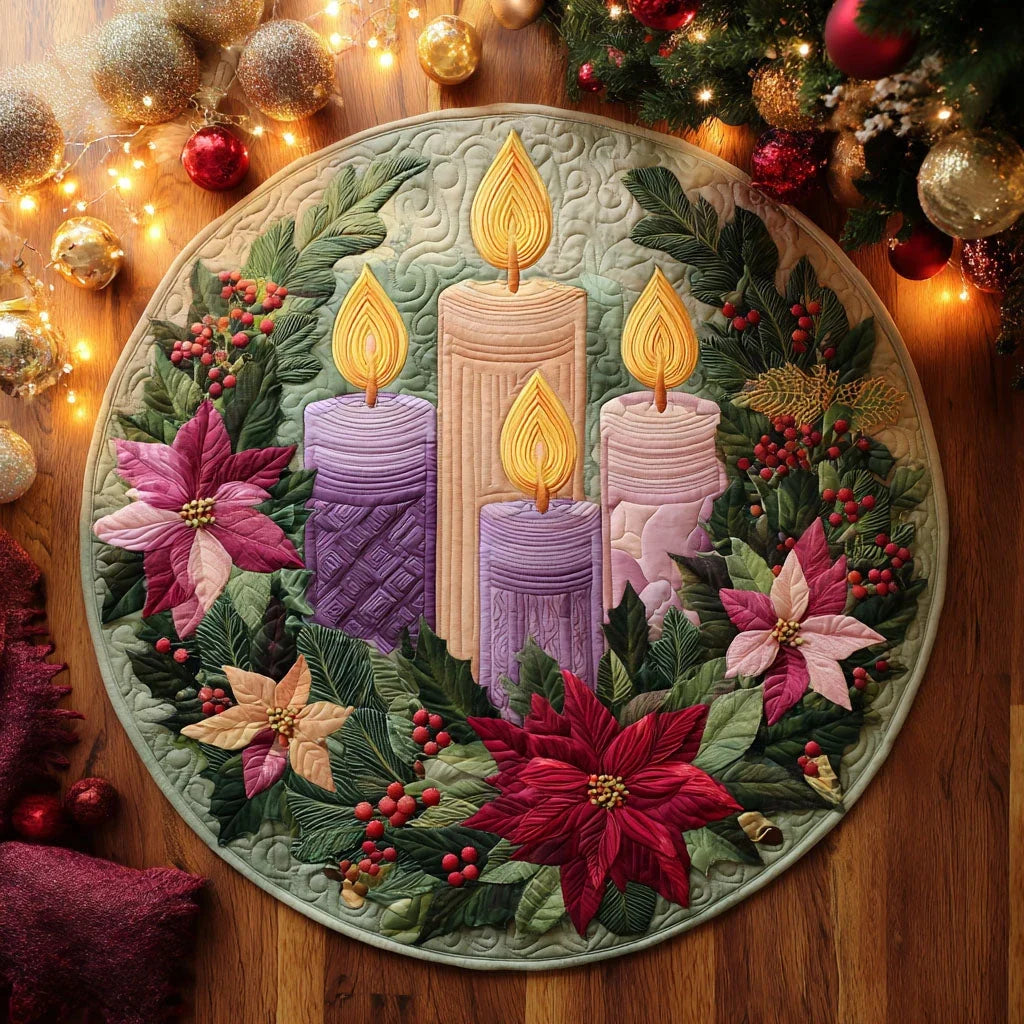 Radiant Advent Crown Quilted Round Mat