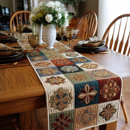 Radiant Bloom Quilted Table Runner