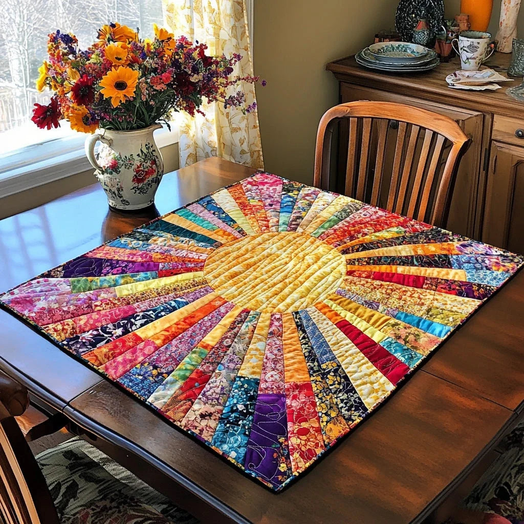 Radiant Glow Quilted Table Topper