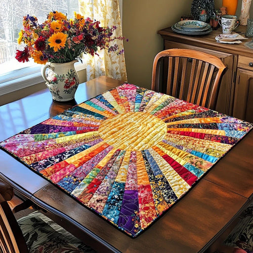 Radiant Glow Quilted Table Topper