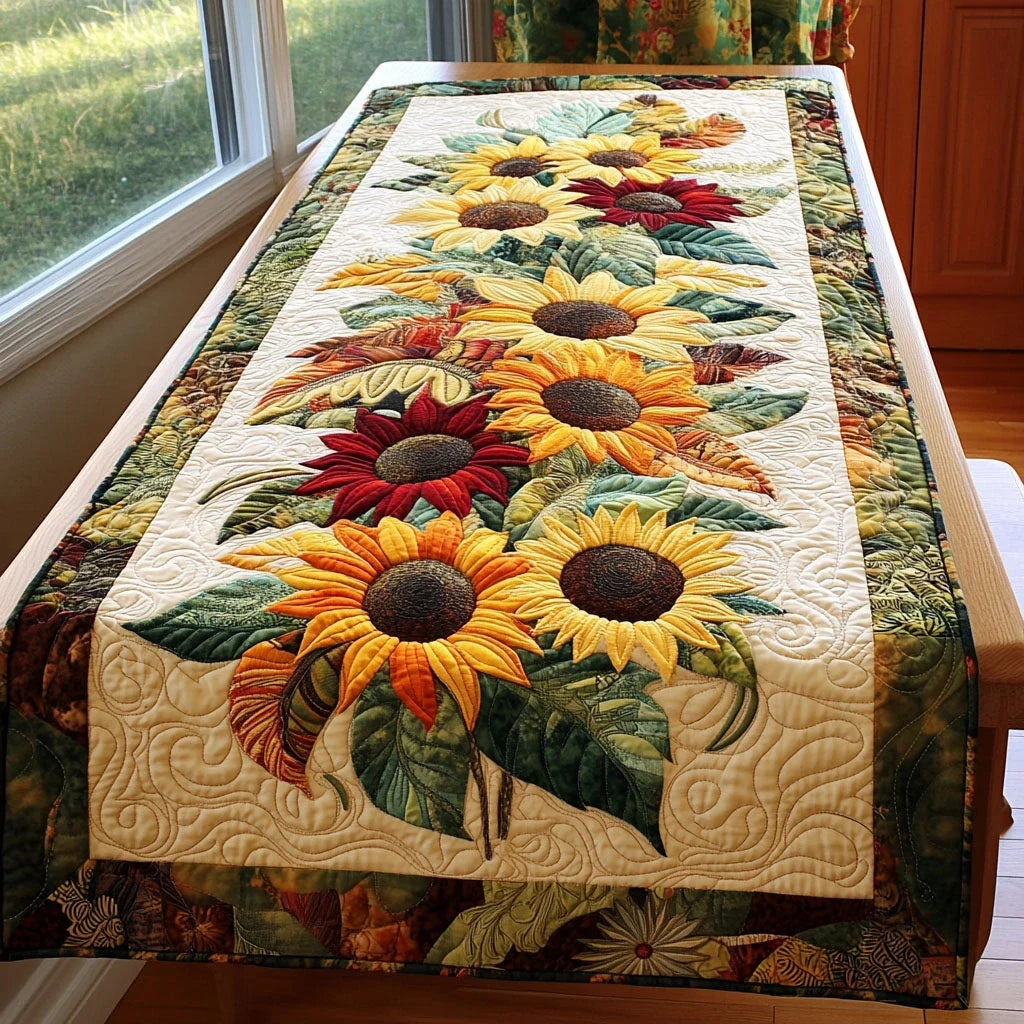 Radiant Horizon Line Quilted Table Runner