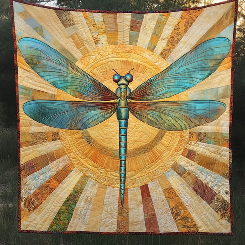 Radiant Dragonfly Quilt Blanket
