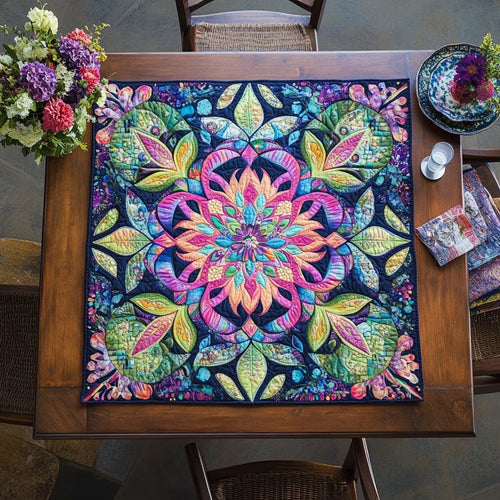 Radiant Petals Quilted Table Topper