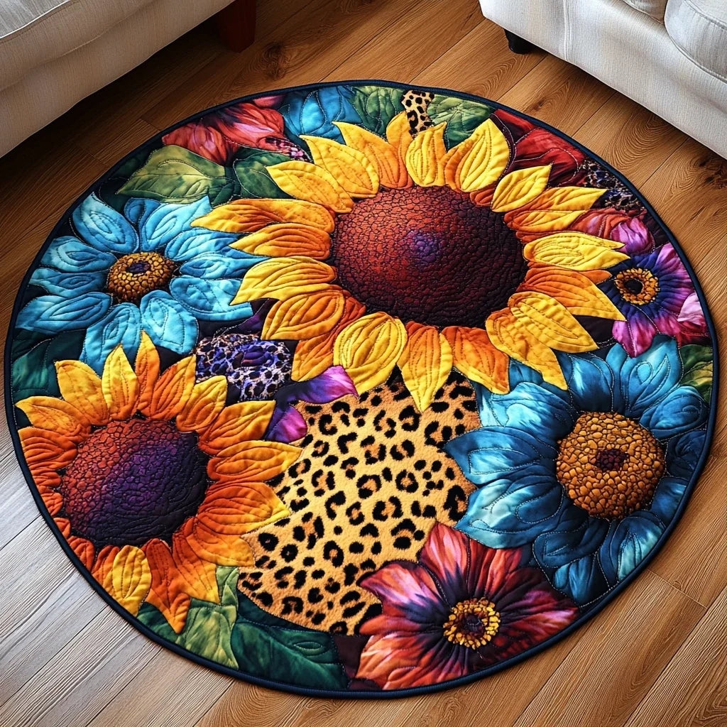 Radiant Sunflowers Quilted Round Mat