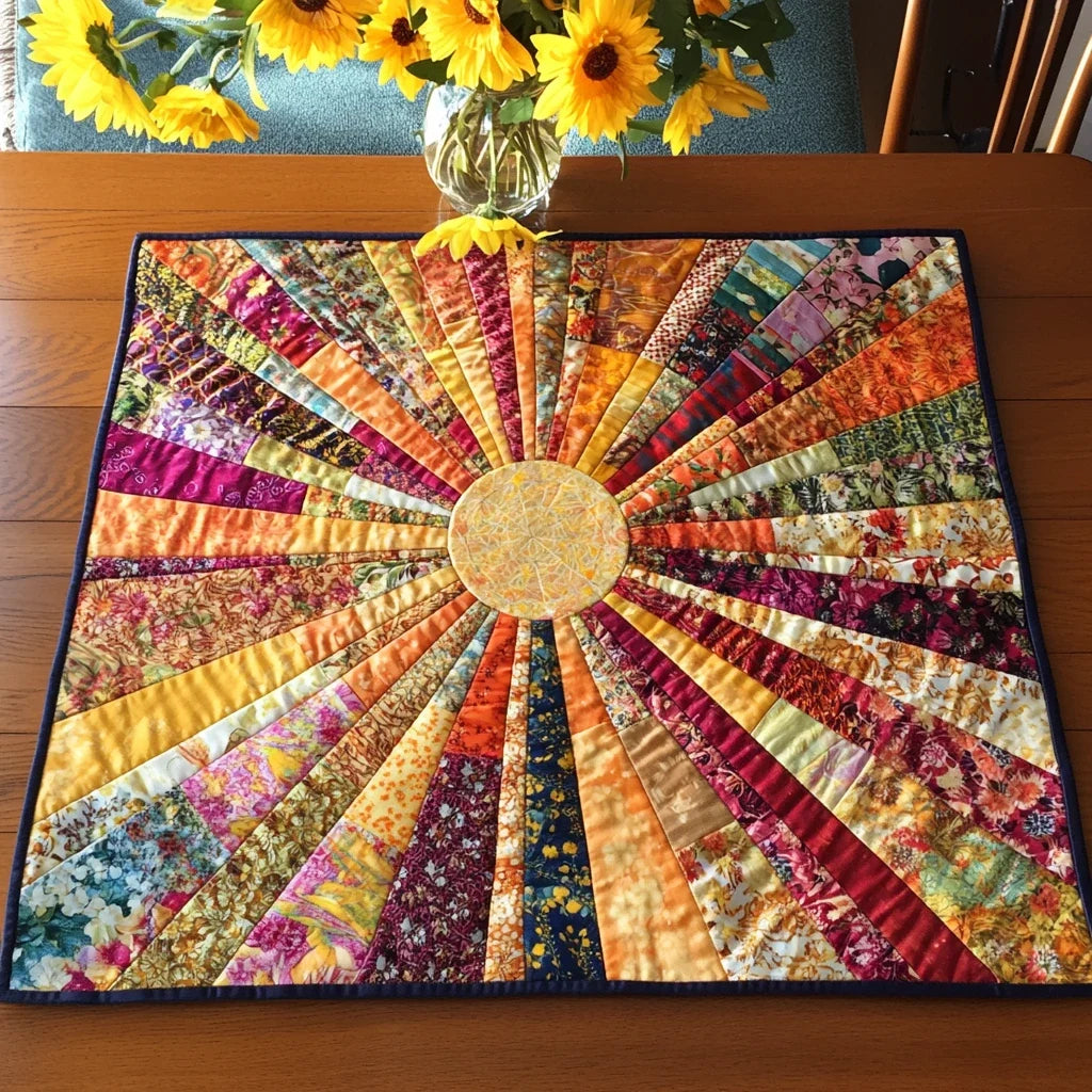 Radiant Sunshine Quilted Table Topper