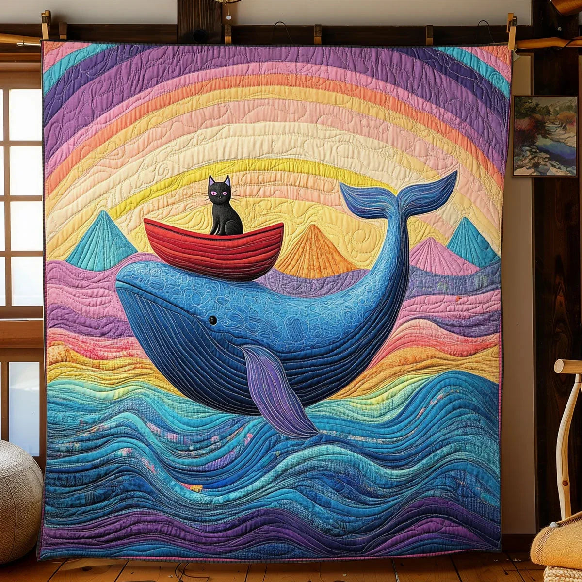 Rainbow Drift Quilt Blanket