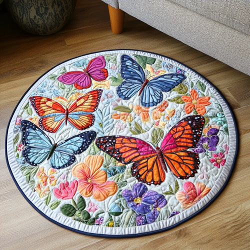 Rainbow Flutter Quilted Round Mat