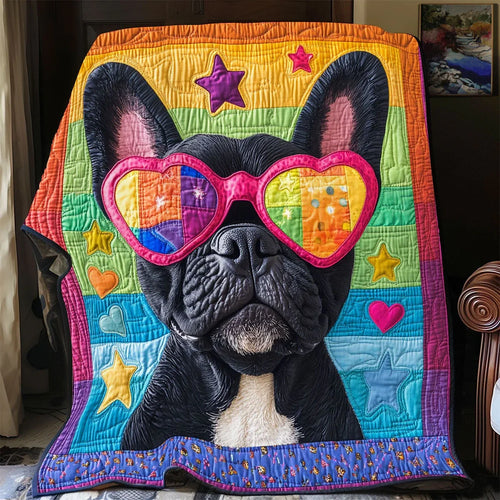 Rainbow Pup Quilt Blanket
