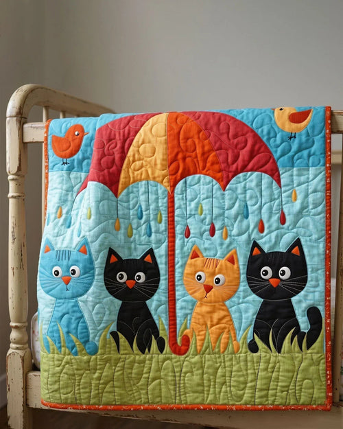 Rainbow Whiskers Quilt Blanket - Quilted Blanket by Wild and Way