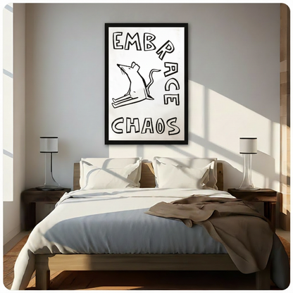Embrace Chaos Rat Funny Quote Canvas Art Wall Art