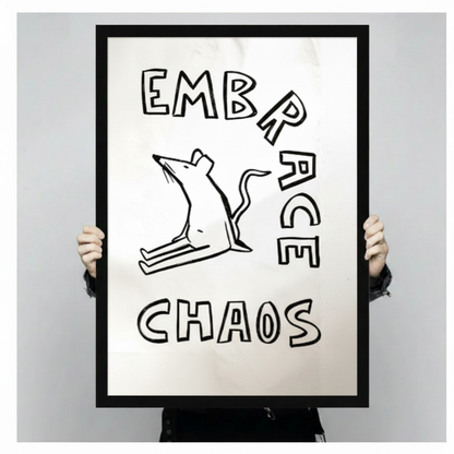 Embrace Chaos Rat Funny Quote Canvas Art Wall Art