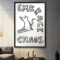 Embrace Chaos Rat Funny Quote Canvas Art Wall Art
