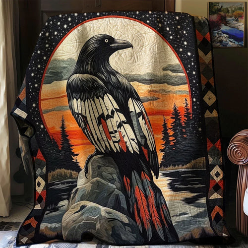 Raven Shadow Song Quilt Blanket